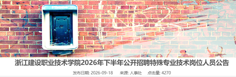 2026�°����㽭����ְҵ����ѧԺ������Ƹ����רҵ������λ��Ա19��