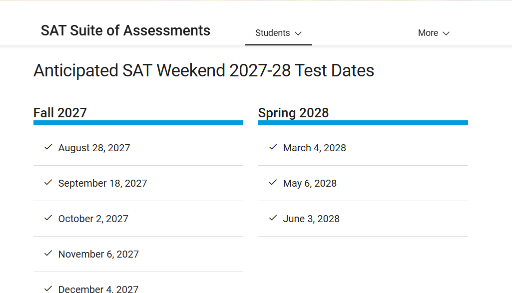 2027���＾-2028�괺��SAT����ʱ�䰲�Ź���