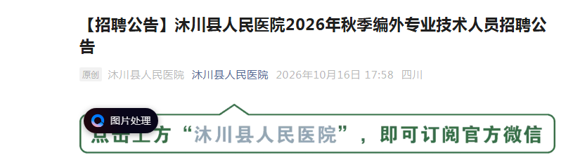 �Ĵ��崨������ҽԺ2026���＾����רҵ������Ա��Ƹ4�˹���