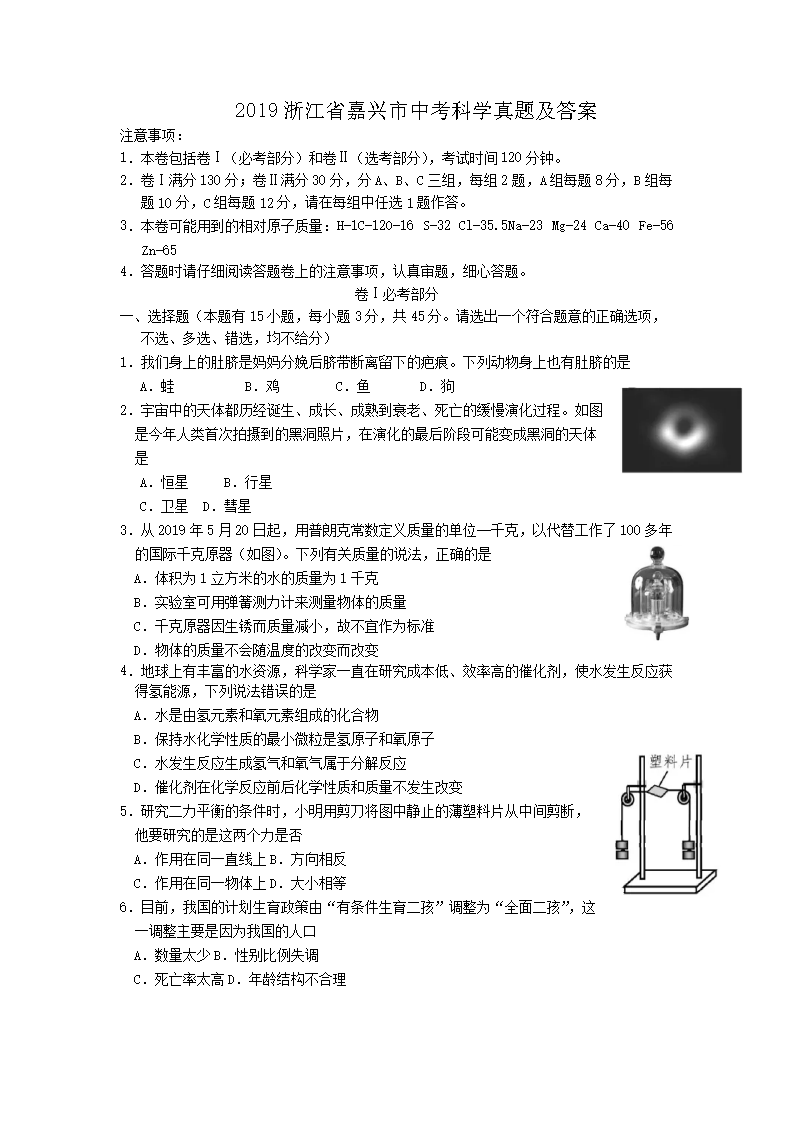 2019�㽭ʡ�������п���ѧ���⼰��