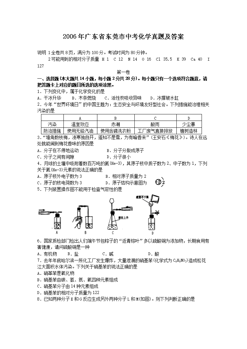 2006��㶫ʡ��ݸ���п���ѧ���⼰��