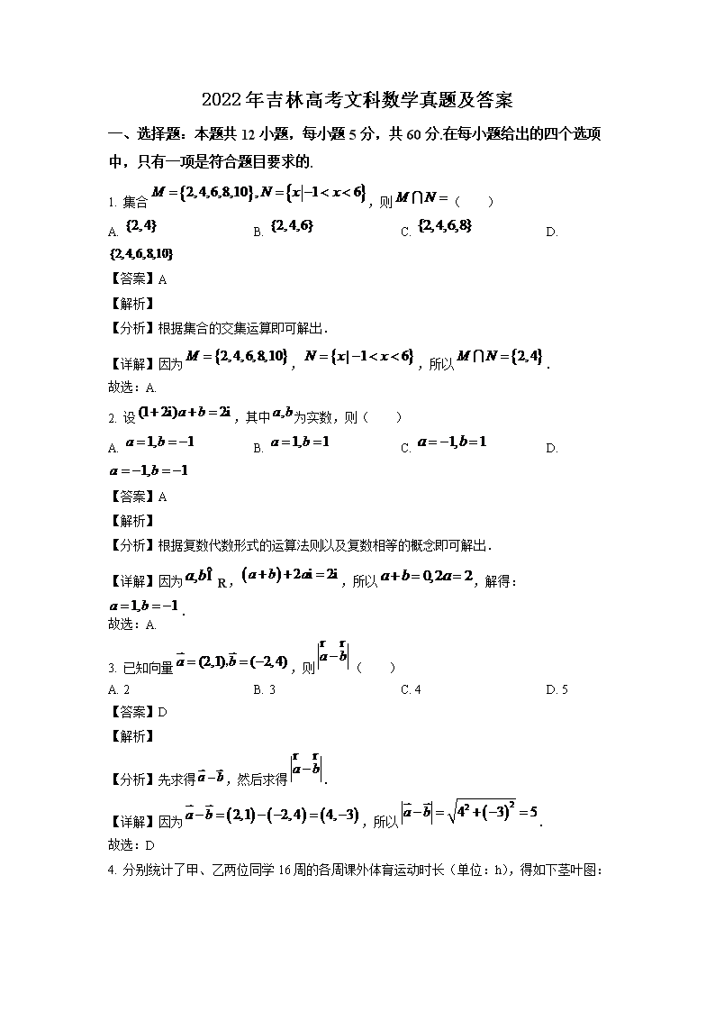 2022�꼪�ָ߿��Ŀ���ѧ���⼰��(Word��)