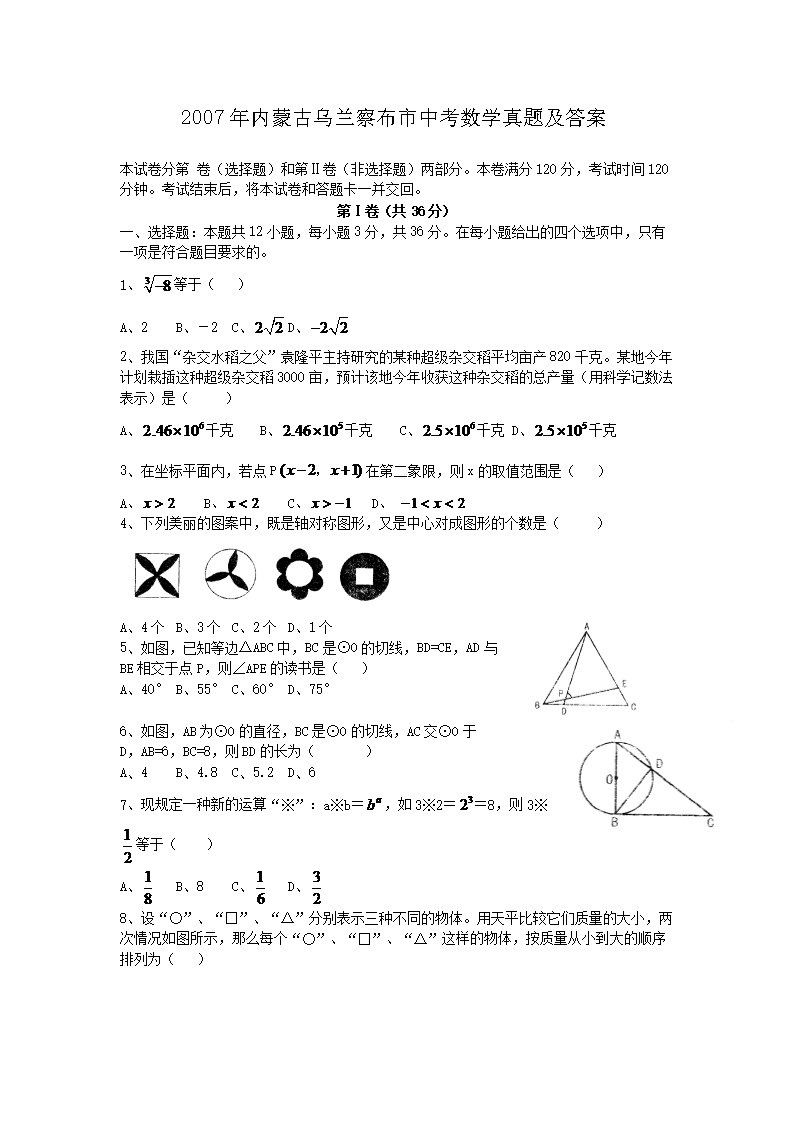 2007�����ɹ������첼���п���ѧ���⼰��