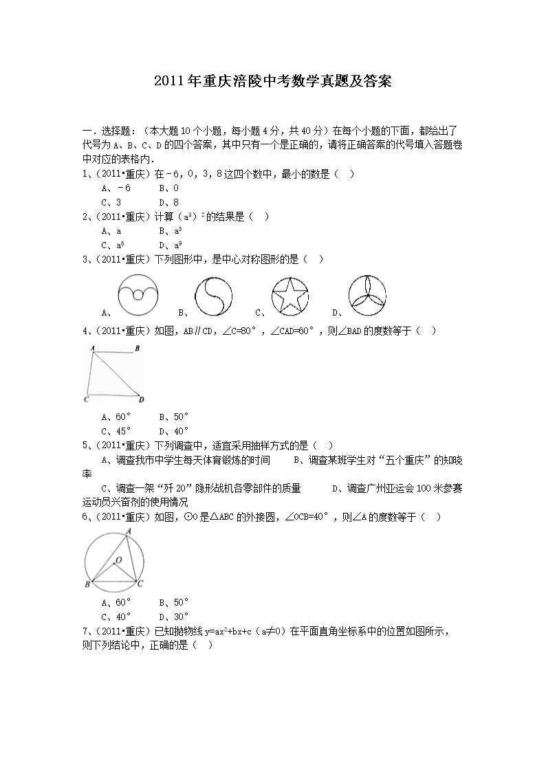 2011�����츢���п���ѧ���⼰��