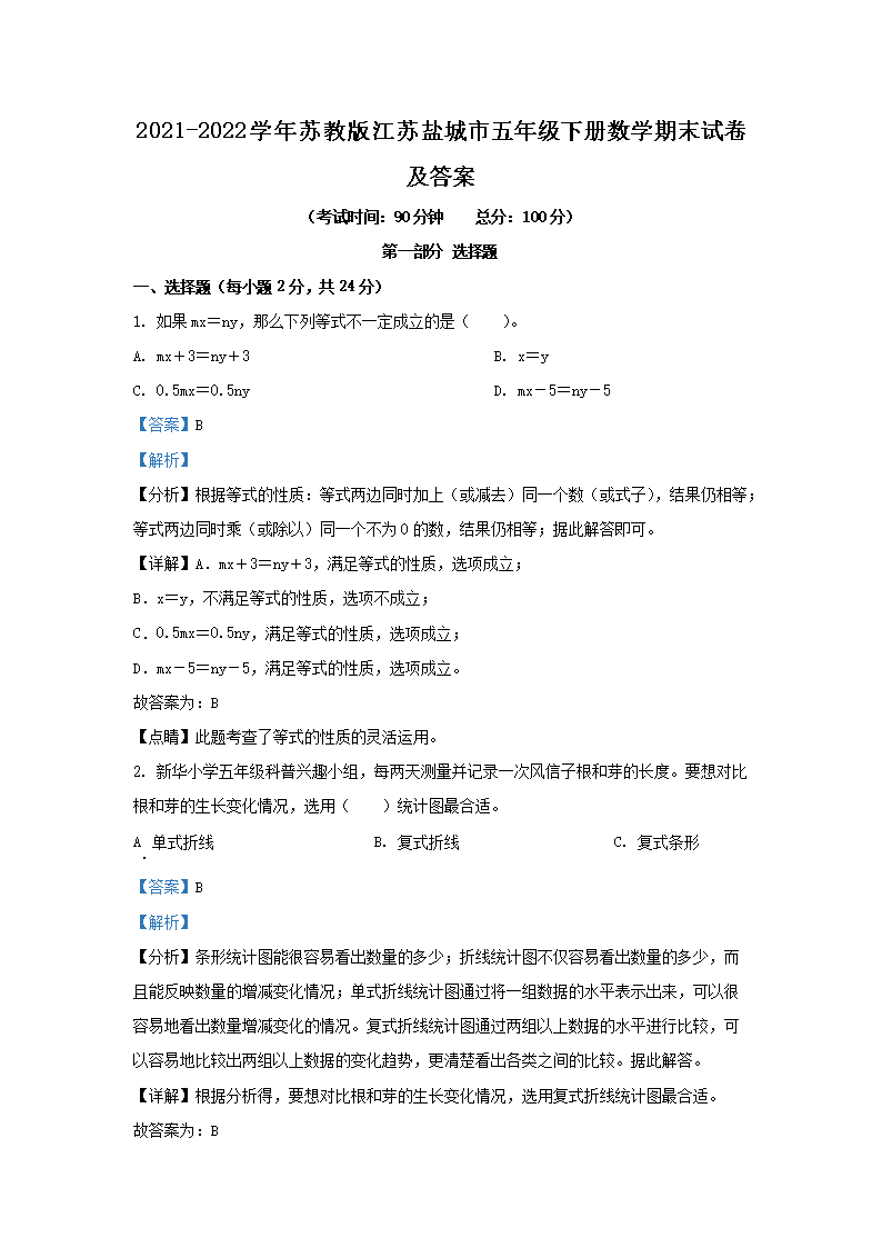 2021-2022ѧ���ս̰潭���γ������꼶�²���ѧ��ĩ�Ծ�����(Word��)