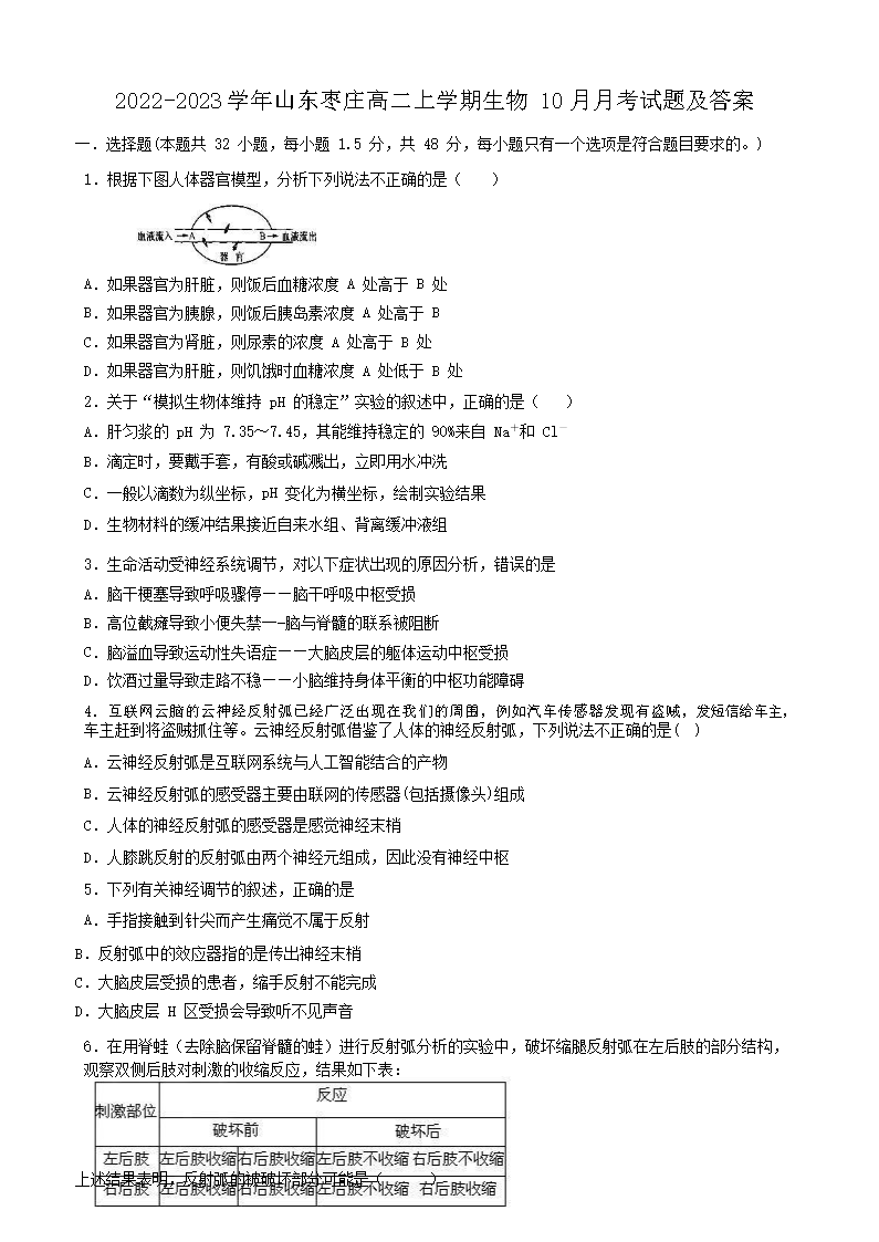 2022-2023ѧ��ɽ����ׯ�߶���ѧ������10���¿����⼰��(Word��)